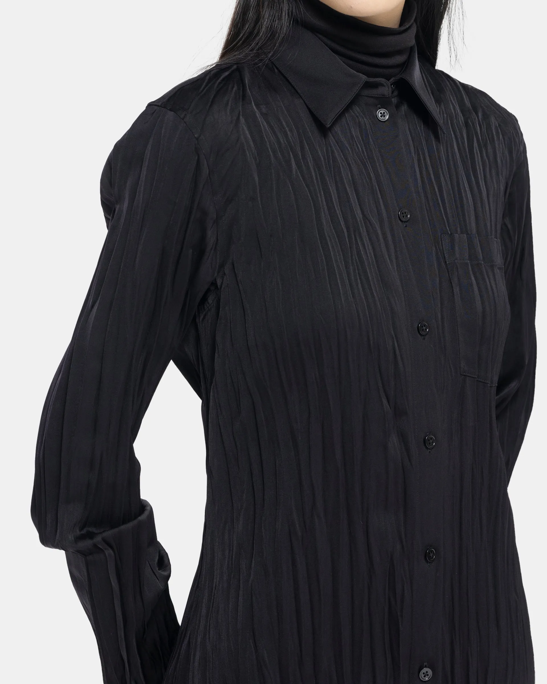 Crushed Classic Shirt in Black