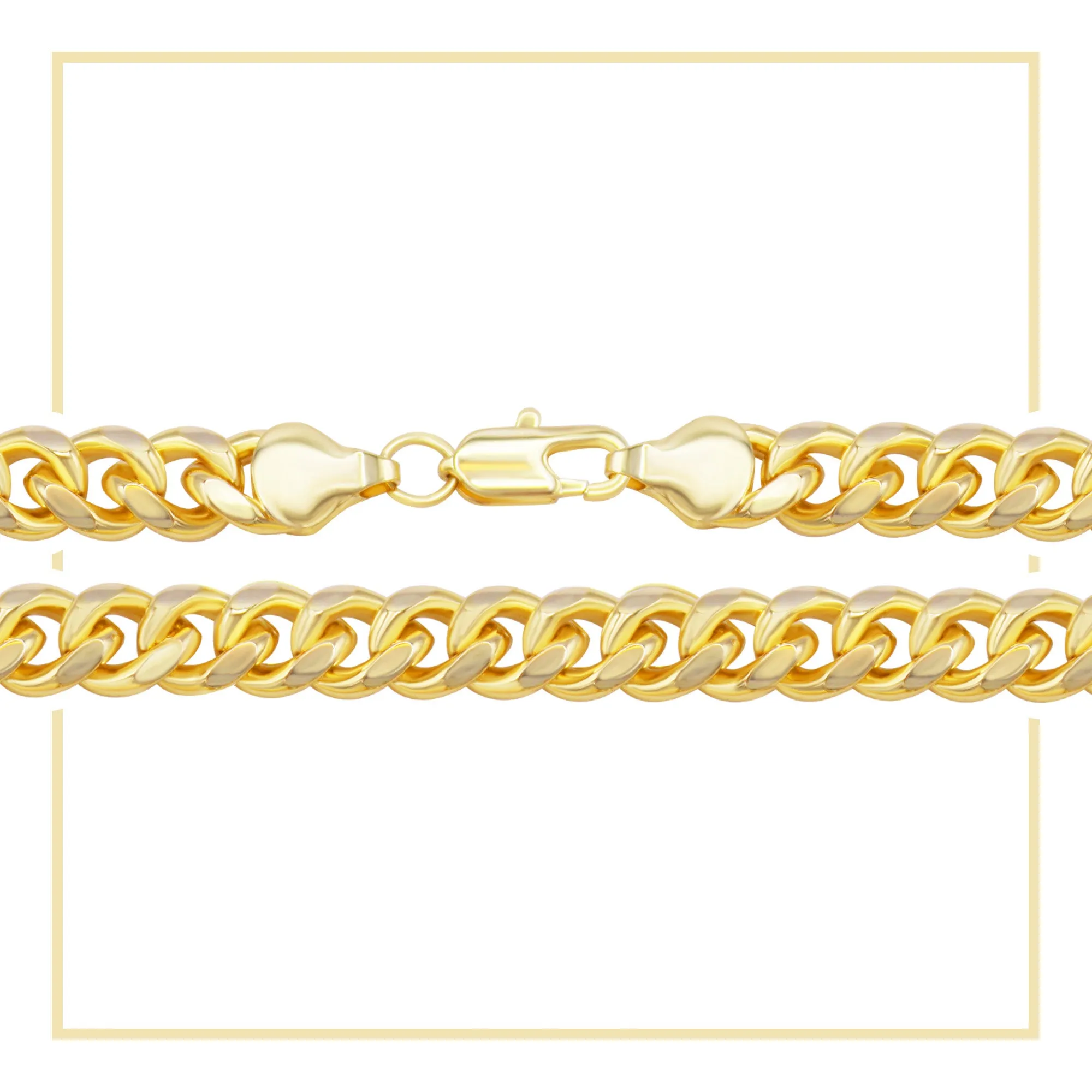 Cuban Link Chain 14K Gold Filled Necklace 24" Lobster Claw Clasp Jewelry Gift for Men 6 mm 8 mm