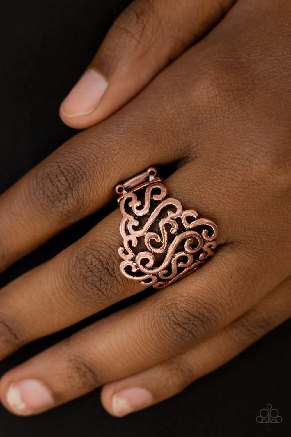 Dizzy Demure - Copper Paparazzi Ring