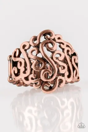 Dizzy Demure - Copper Paparazzi Ring