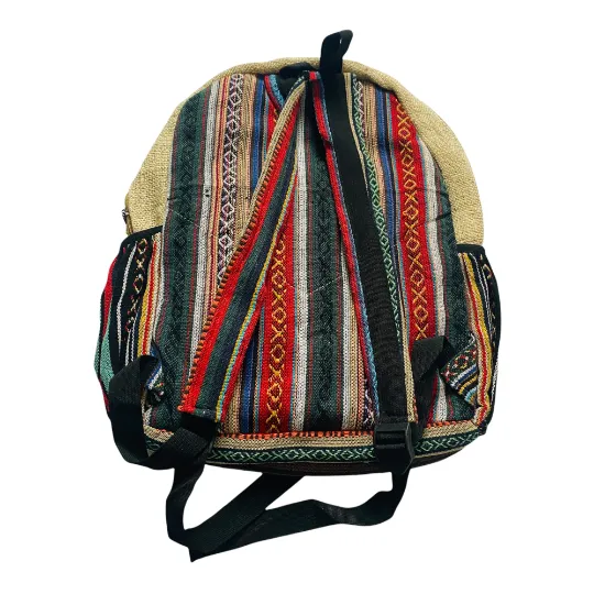 Ecofriendly Backpack, Large Hemp Rucksack, Hippie Backpack, Beach Hiking Bag, Laptop Backpack, Unisex Backpack, Boho Festival Backpack