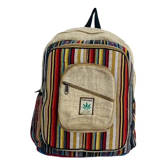 Ecofriendly Backpack, Large Hemp Rucksack, Hippie Backpack, Beach Hiking Bag, Laptop Backpack, Unisex Backpack, Boho Festival Backpack