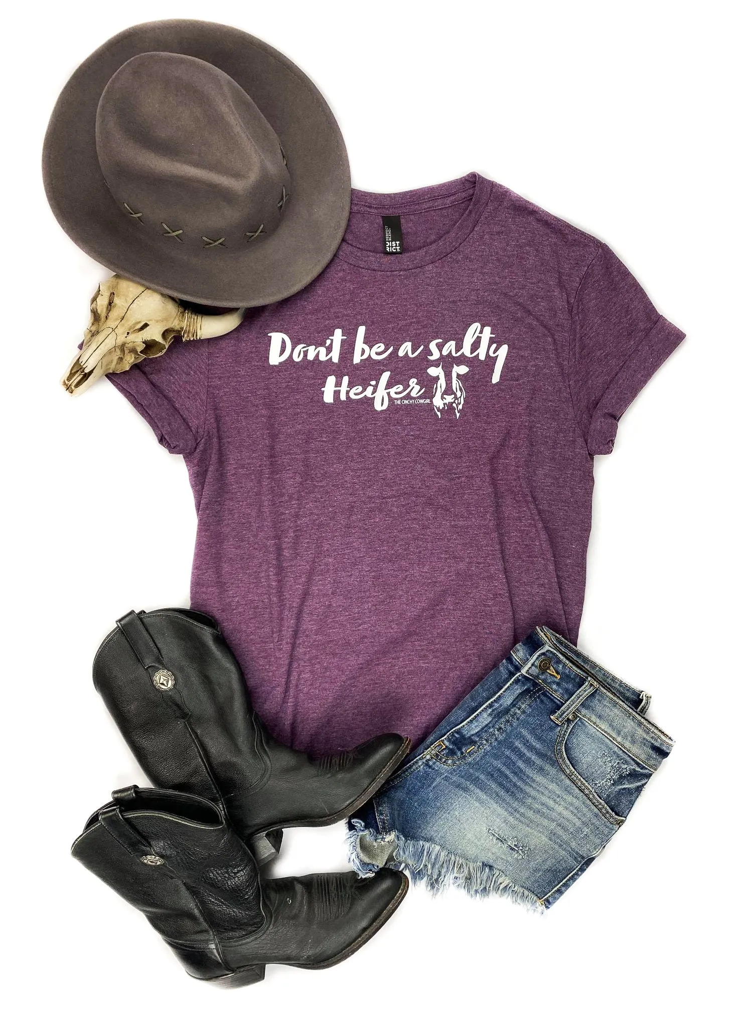 Eggplant Don't Be A Salty Heifer Short Sleeve Tee