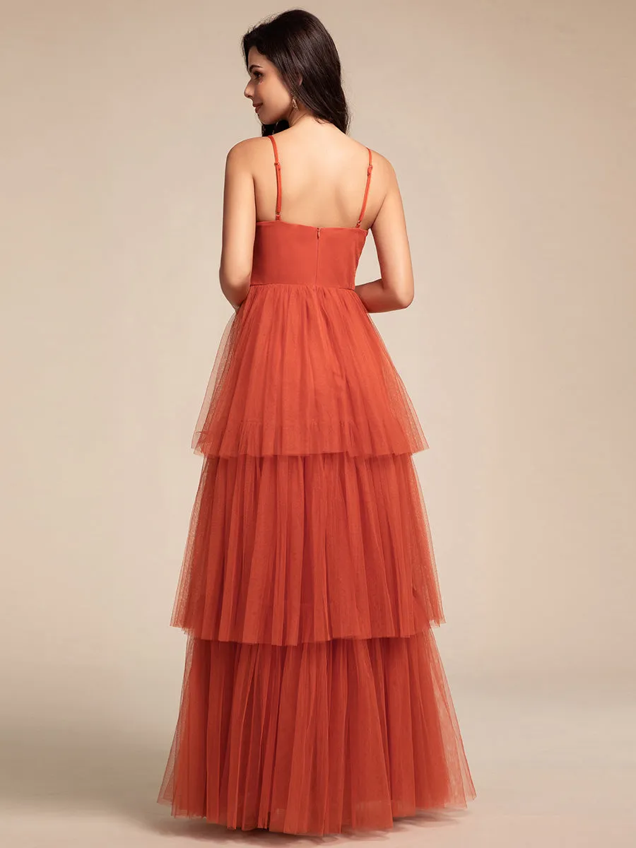 Elegant Bandage Backless Chiffon Evening Dresses with Ruffles Sleeve