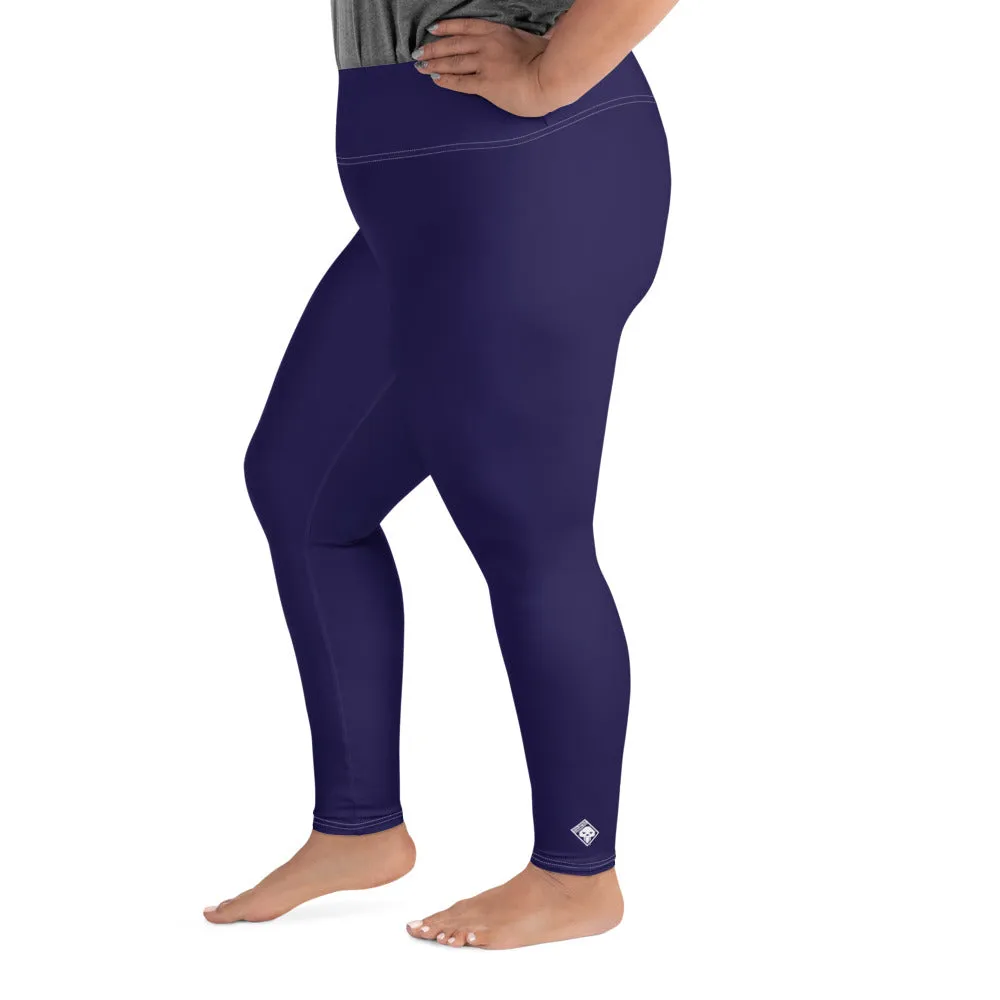 Elevate Your Workout: Women's Plus Size Solid Yoga Leggings - Midnight Blue