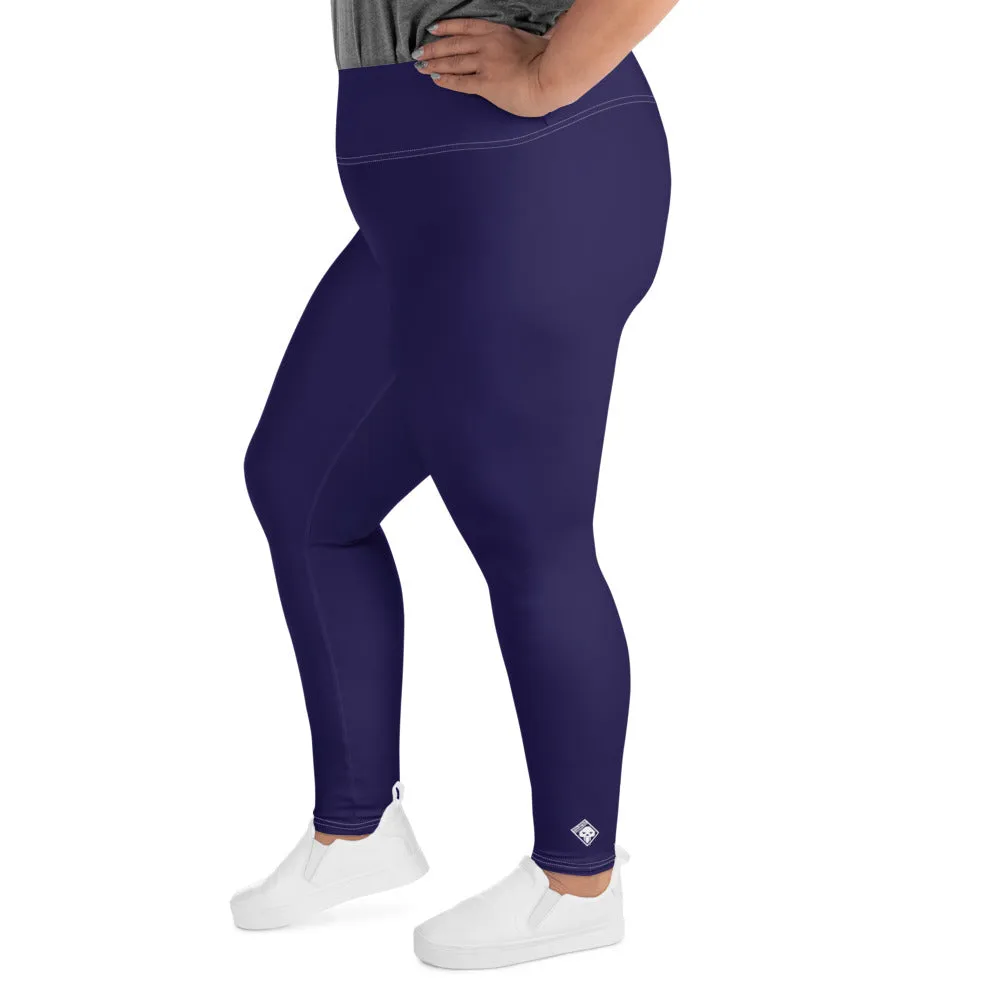 Elevate Your Workout: Women's Plus Size Solid Yoga Leggings - Midnight Blue