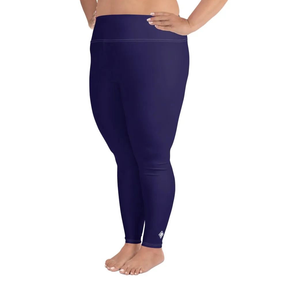 Elevate Your Workout: Women's Plus Size Solid Yoga Leggings - Midnight Blue