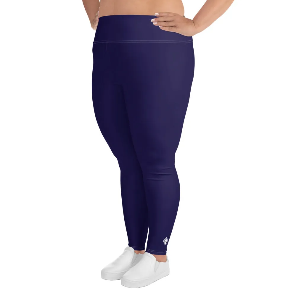 Elevate Your Workout: Women's Plus Size Solid Yoga Leggings - Midnight Blue