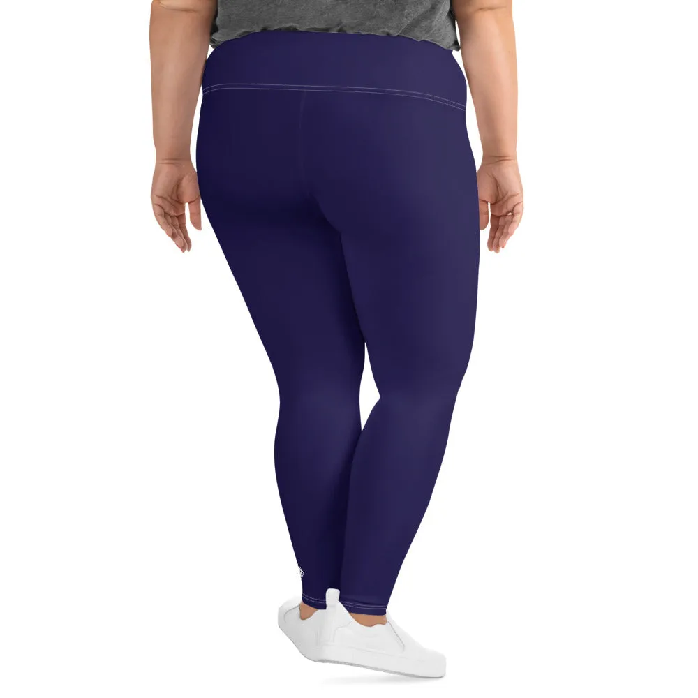 Elevate Your Workout: Women's Plus Size Solid Yoga Leggings - Midnight Blue