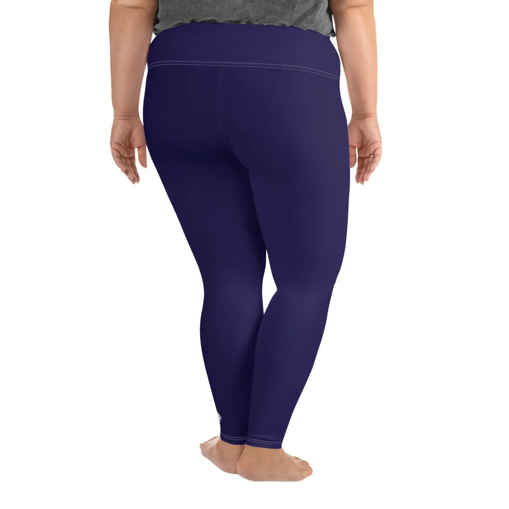 Elevate Your Workout: Women's Plus Size Solid Yoga Leggings - Midnight Blue