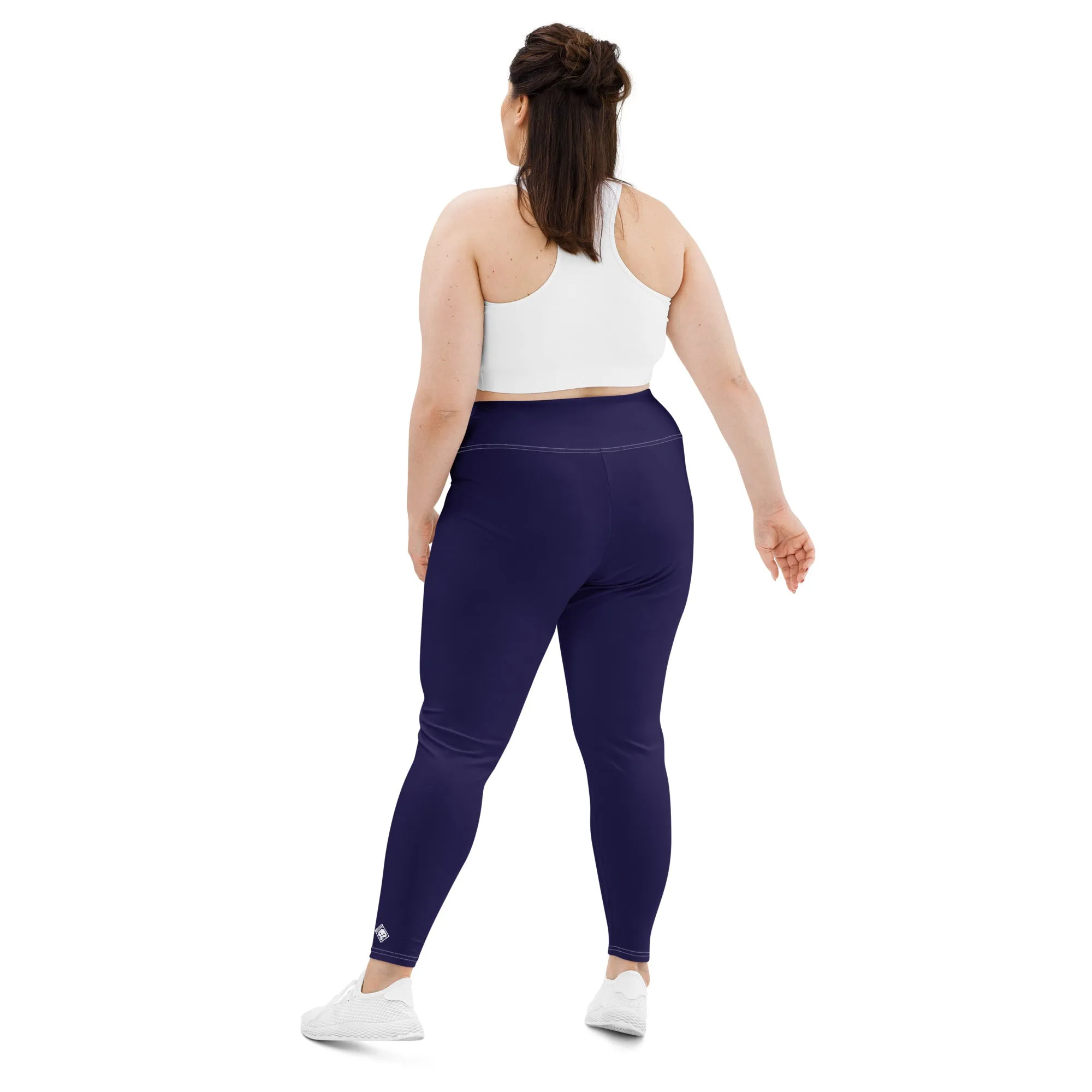 Elevate Your Workout: Women's Plus Size Solid Yoga Leggings - Midnight Blue