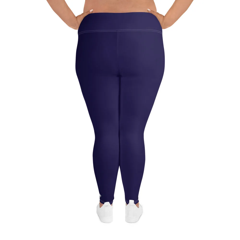 Elevate Your Workout: Women's Plus Size Solid Yoga Leggings - Midnight Blue