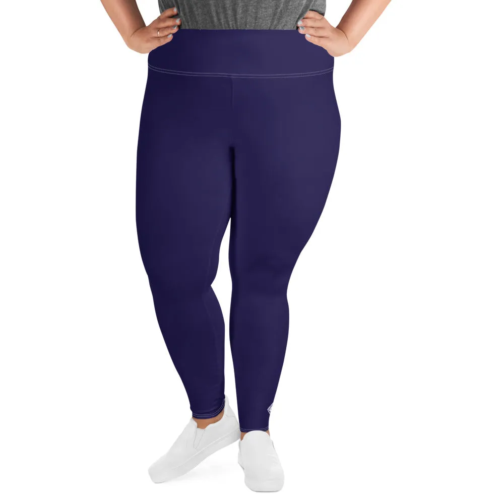 Elevate Your Workout: Women's Plus Size Solid Yoga Leggings - Midnight Blue