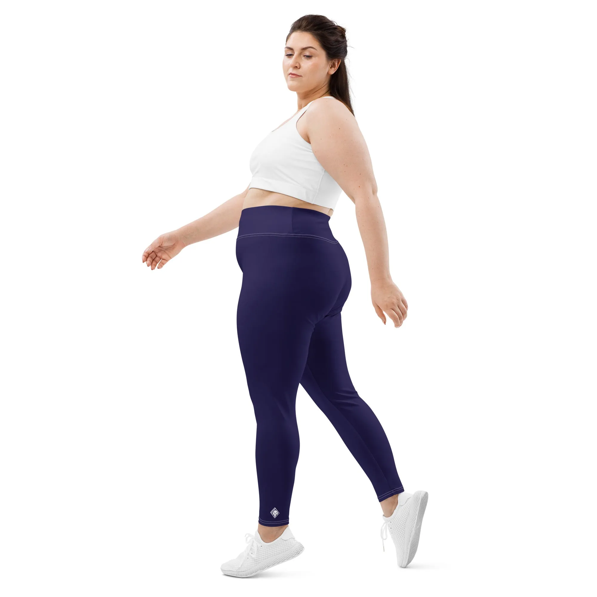 Elevate Your Workout: Women's Plus Size Solid Yoga Leggings - Midnight Blue