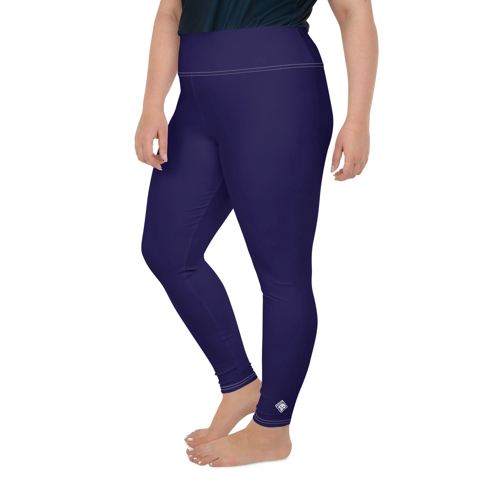 Elevate Your Workout: Women's Plus Size Solid Yoga Leggings - Midnight Blue