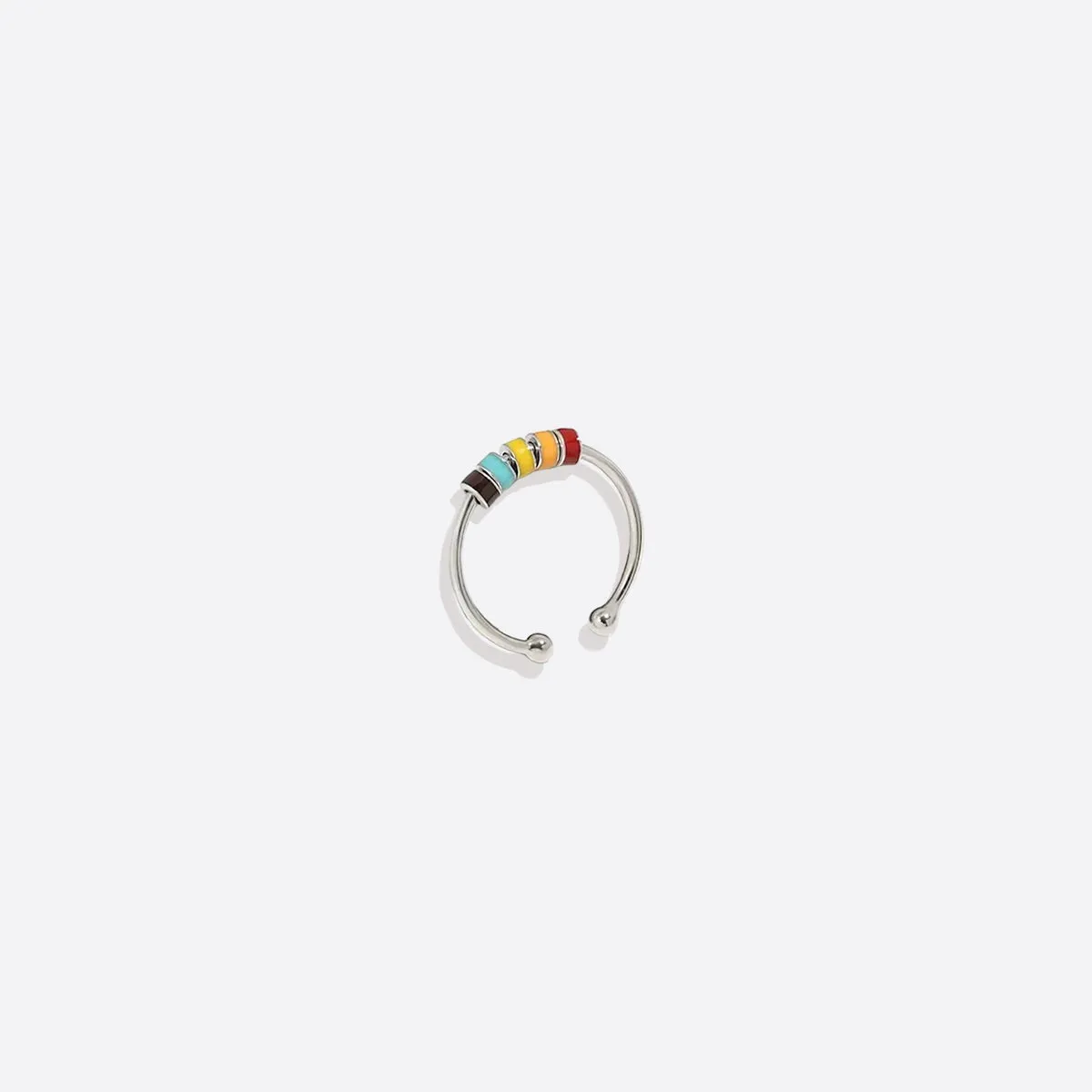 Enamel Bead Spinning Fidget Ring