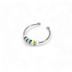 Enamel Bead Spinning Fidget Ring