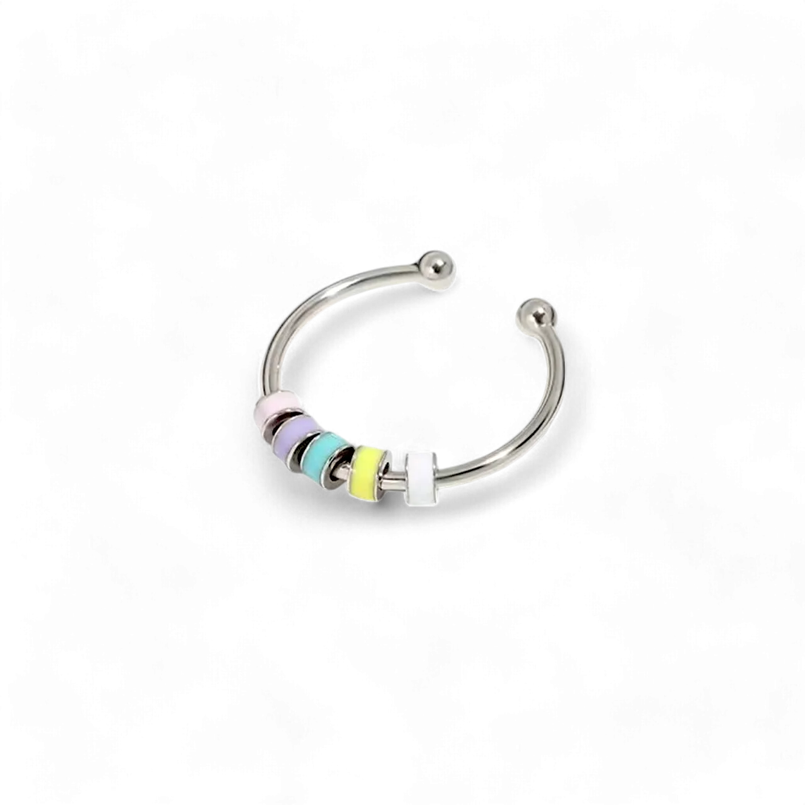 Enamel Bead Spinning Fidget Ring