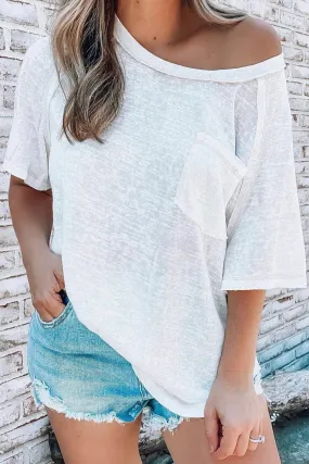 Exposed Seam Detail Loose T-shirt