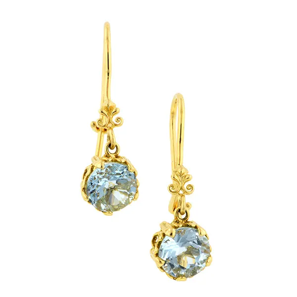 Fancy Basket Gemstone Drop Earrings 18k gold- Heirloom by Doyle & Doyle