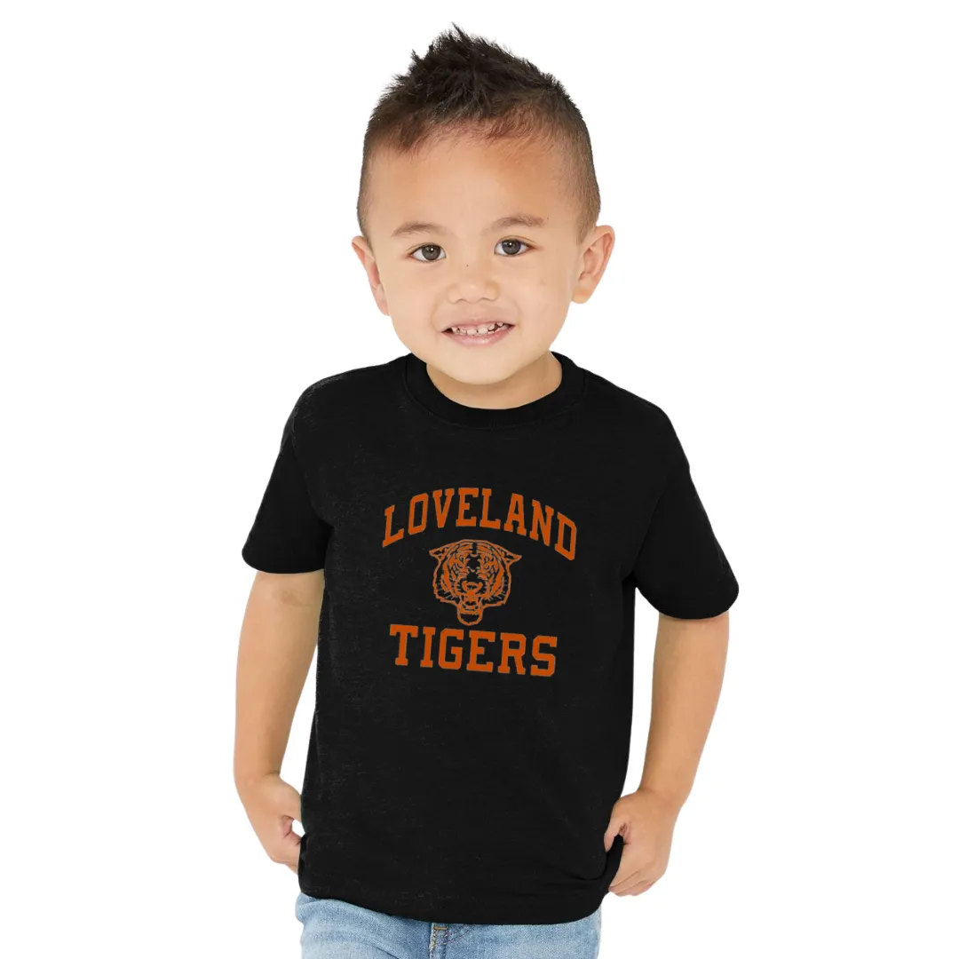 Fierce Loveland Tigers T-Shirt on Black-TODDLER