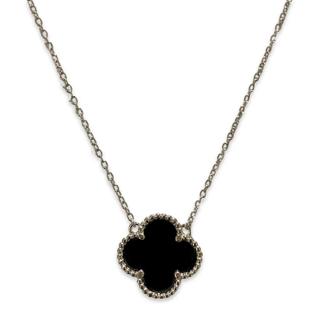 Flora Bezel Large Onyx Necklace