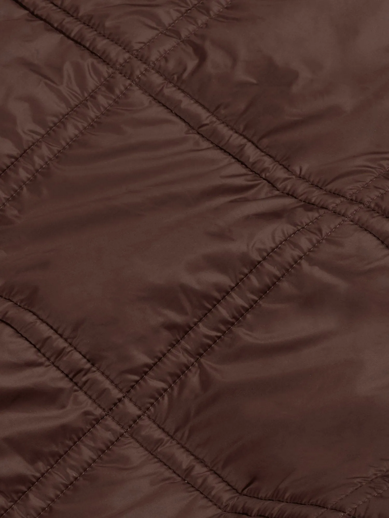 Flower-Warmth Quilted Gilet—chestnut brown