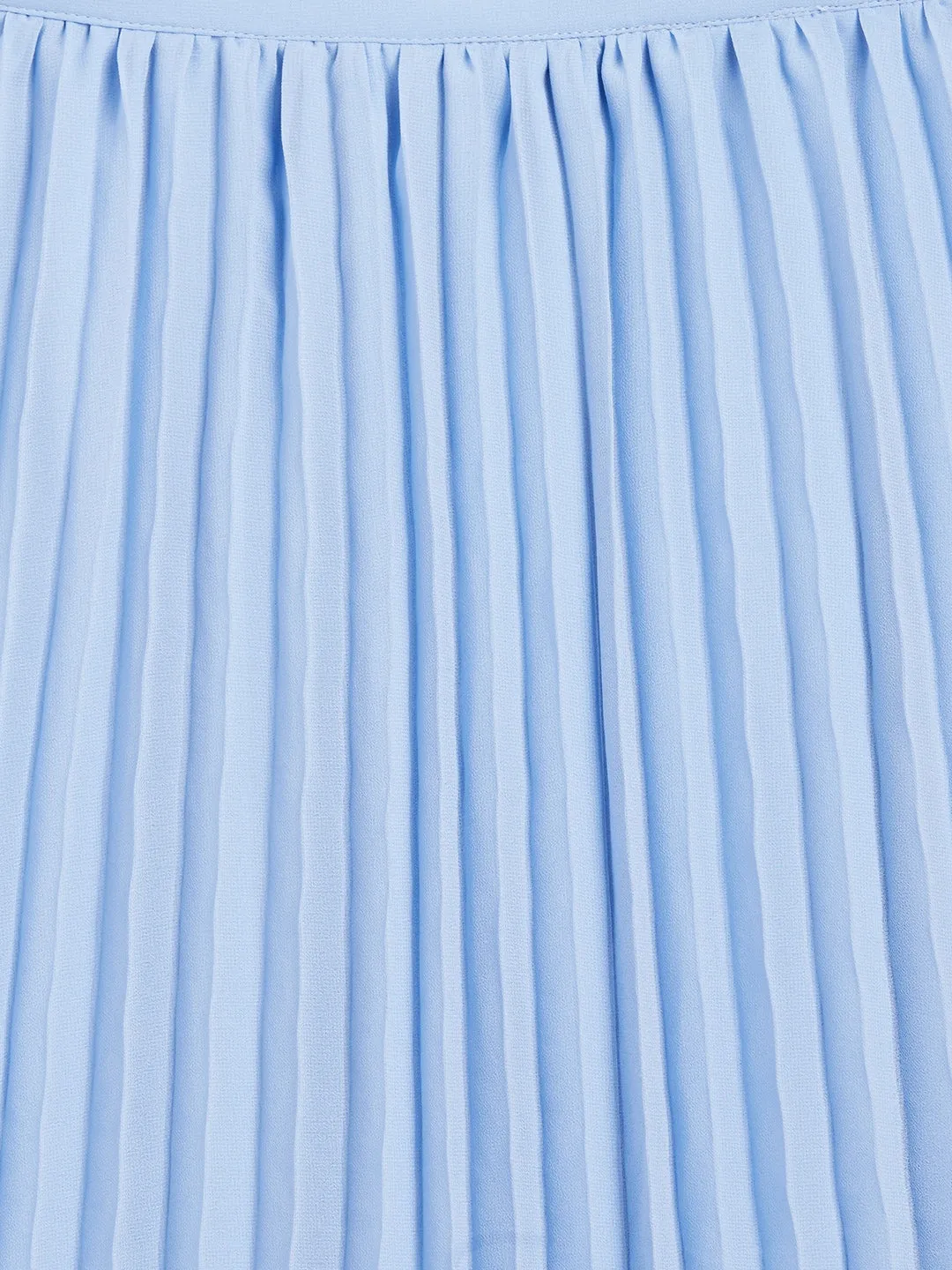 Girls Blue Pleated Skirt