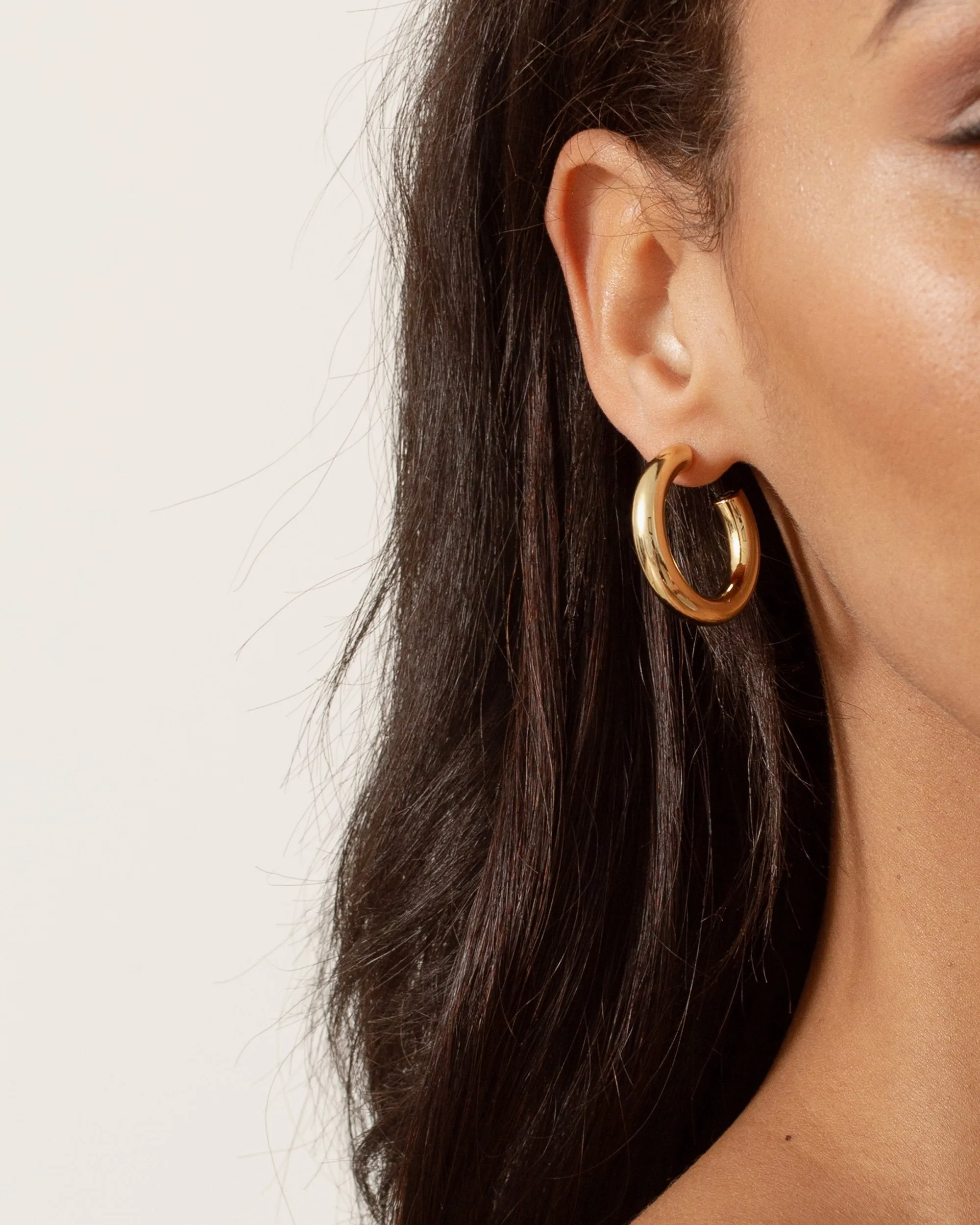 Gold Chunky Midi Hoops