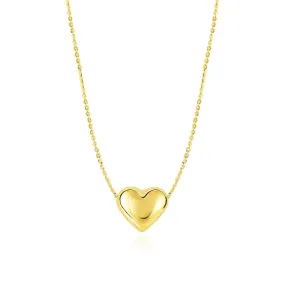 Gold Puffy Heart Necklace