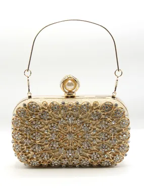 Golden Latest Stylo Bridal Clutch For Women 5002