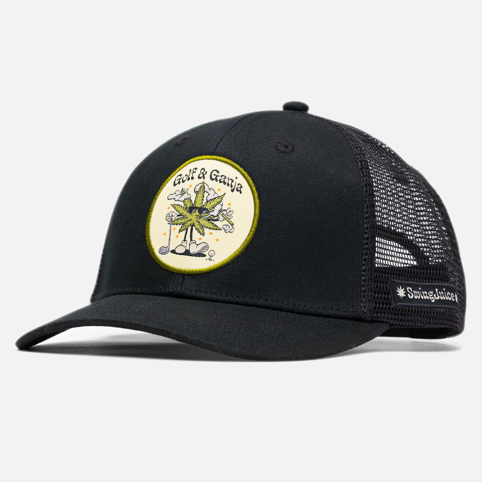 Golf & Ganja Unisex Trucker Hat Multi Black O/S