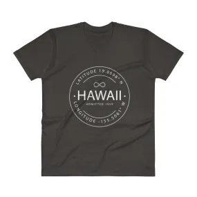 Hawaii - V-Neck T-Shirt - Latitude & Longitude