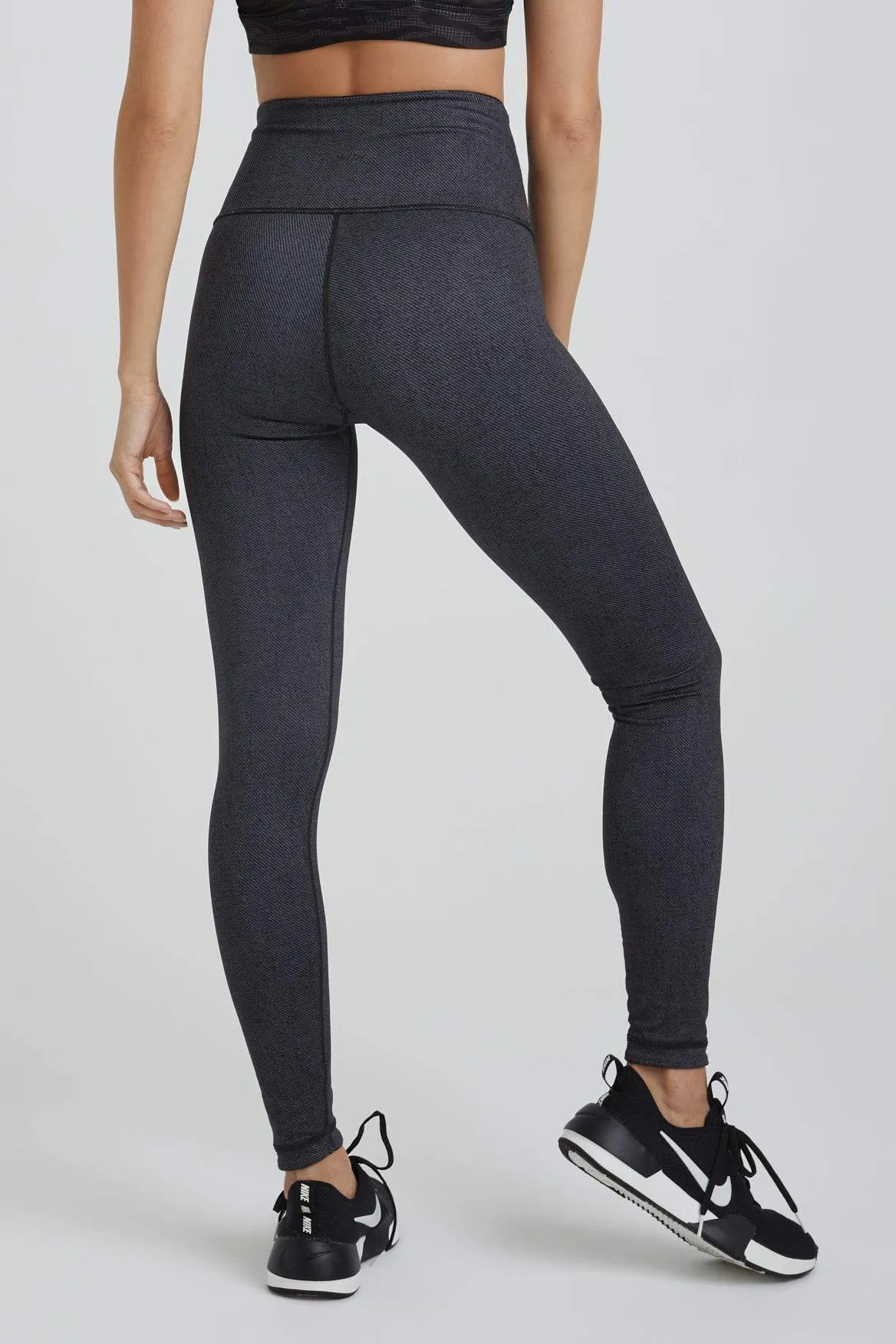 High Waist Leggings Charcoal Zebra