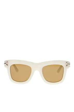 Ivory Brown Square Acetate Sunglasses