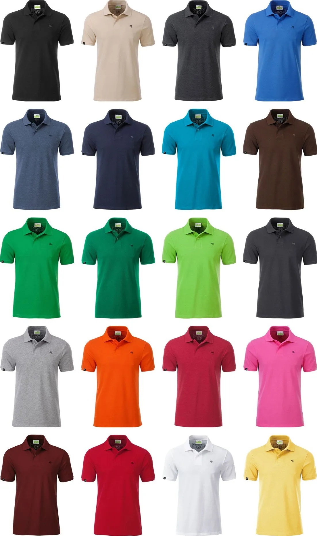 JAN 8010 ― Herren Bio-Baumwolle Polo Shirt - Natural Weiß