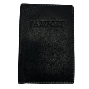 JOHNSTON & MURPHY Unisex Pebbled Leather Passport Cover - Black