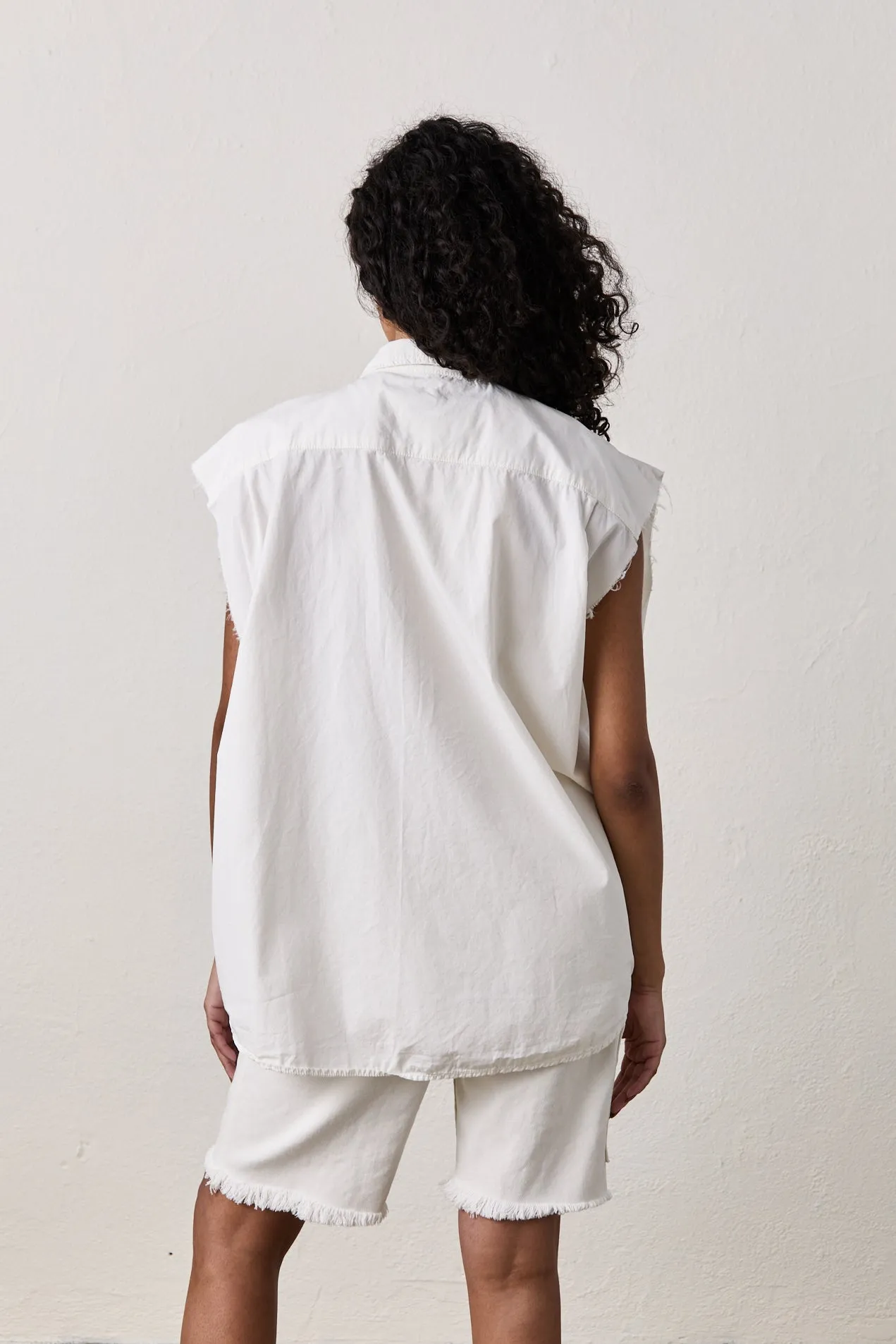 JORDY CUT OFF SHIRT / SOFT WHITE