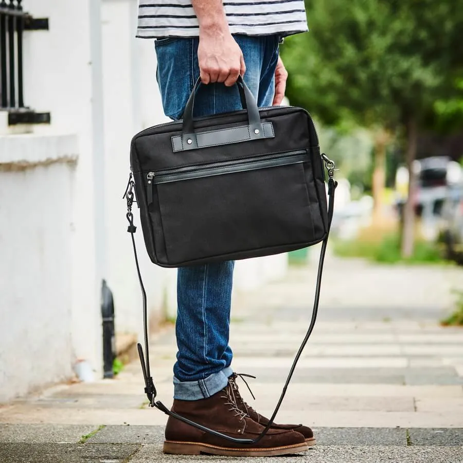 Leather Trim Laptop Bag