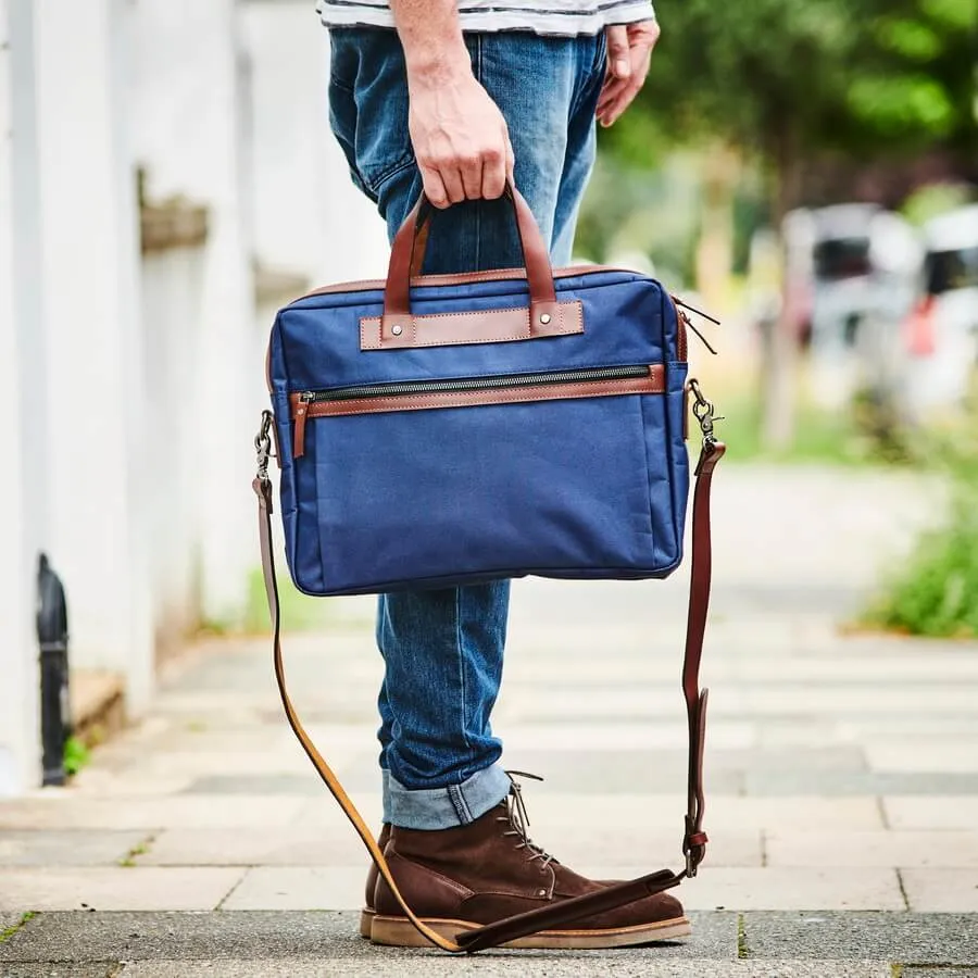 Leather Trim Laptop Bag