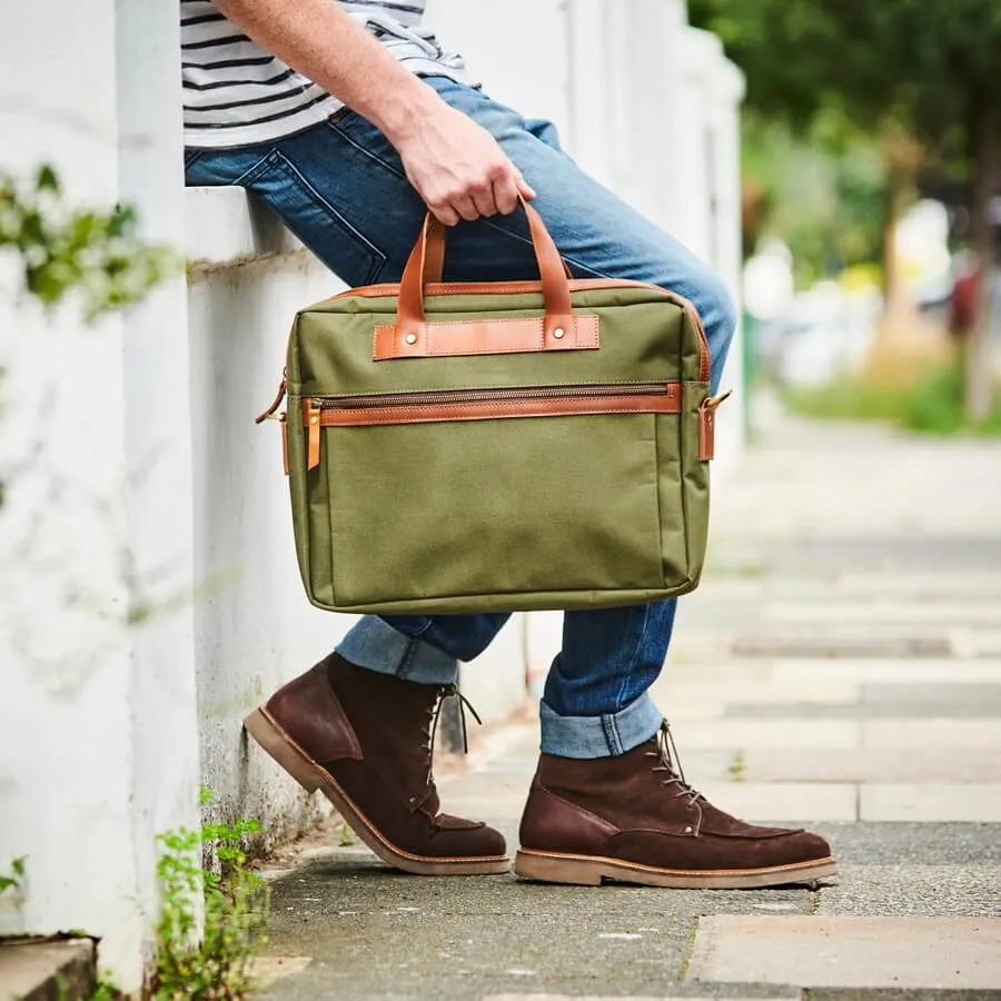 Leather Trim Laptop Bag