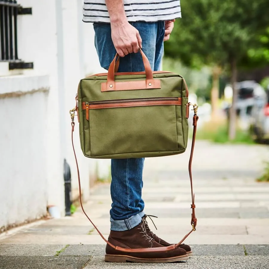 Leather Trim Laptop Bag