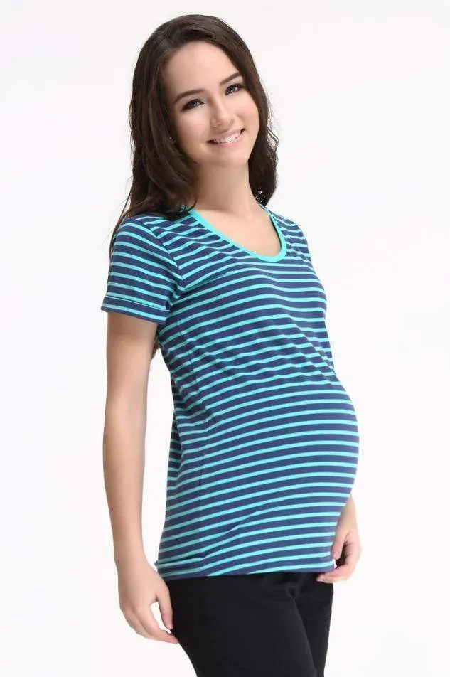 Lynne Stripe Tee Mint Stripe