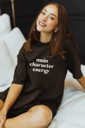 Main Character Energy tee - Dark Chocolate