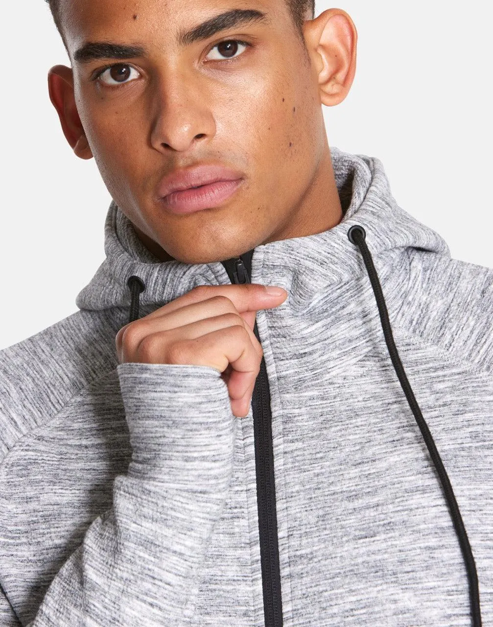 Mens Grey Fleck Hoodie