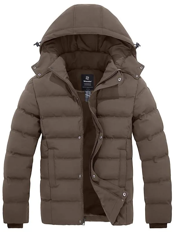 Men's Warm Puffer Jacket Winter Coat with Removable Hood Valley I