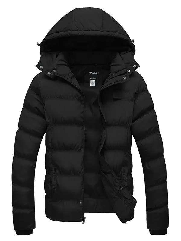 Men's Warm Puffer Jacket Winter Coat with Removable Hood Valley I