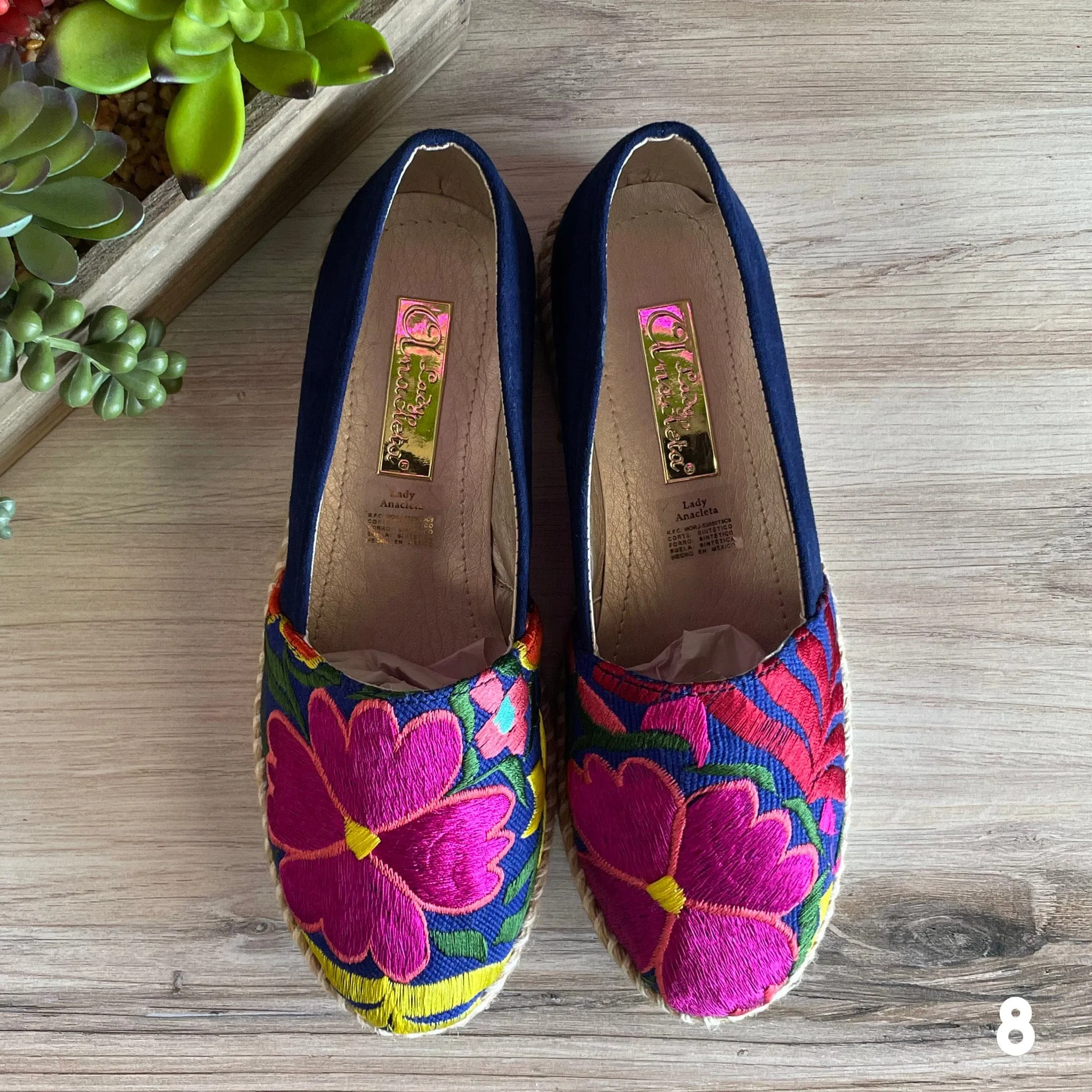 Mexican Embroidered Espadrille Shoes Zinnia