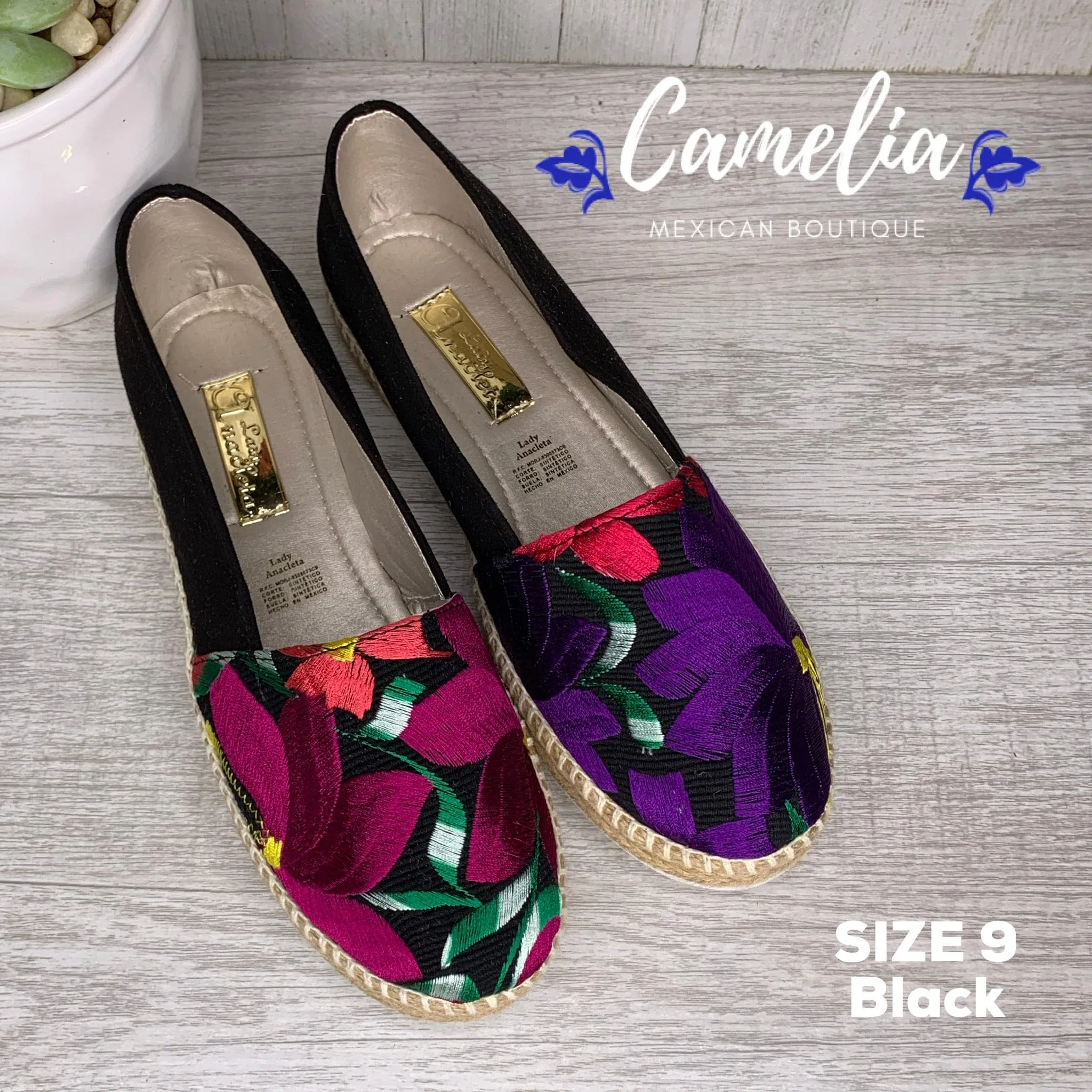 Mexican Embroidered Espadrille Shoes Zinnia