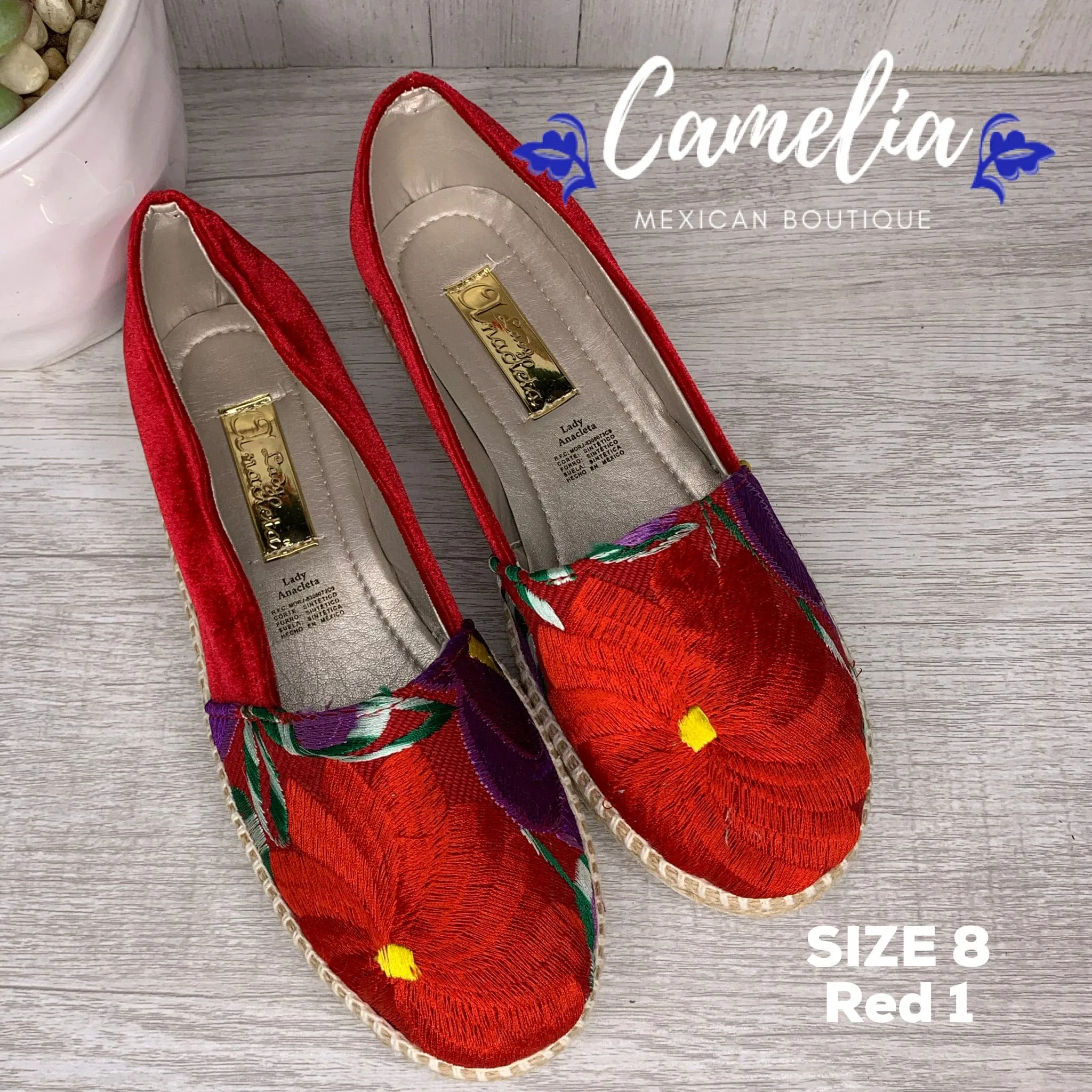 Mexican Embroidered Espadrille Shoes Zinnia